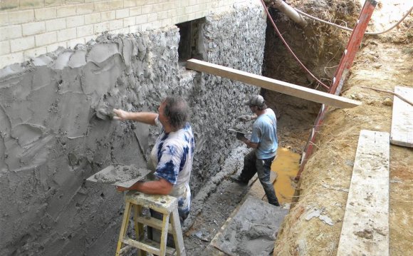 Basement waterproofing during