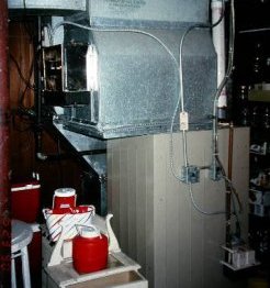 Photograph of vertical upflow  air conditioning