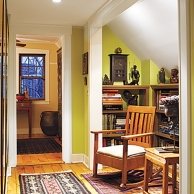 recessed LED fixtures in this refinished attic