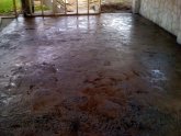Wet concrete floor